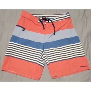 Patagonia Board Shorts Mens 36 Striped Swim Trunks Surf Beach Swimwear